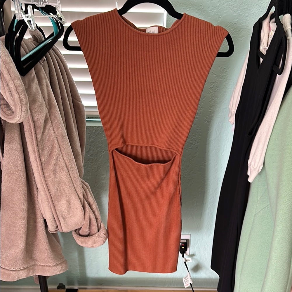 Wilfred Rust Sleeveless Ribbed bodycon Dress